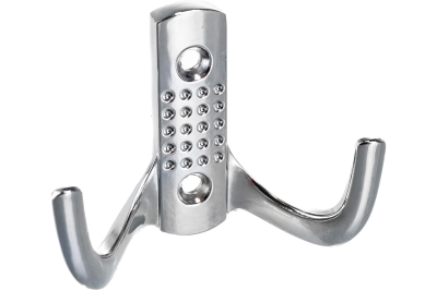 Крючок 2-х рожковый с перфорацией хром  (002-000083)