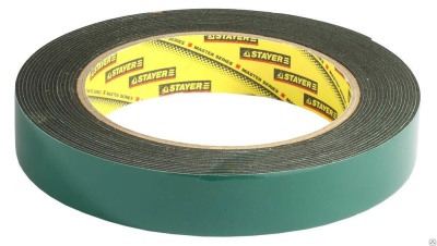 Клейкая лента 19мм*10м 2-х сторон.на вспен. основе зел/черн Klebеbаnder (8 шт)(009-000002)